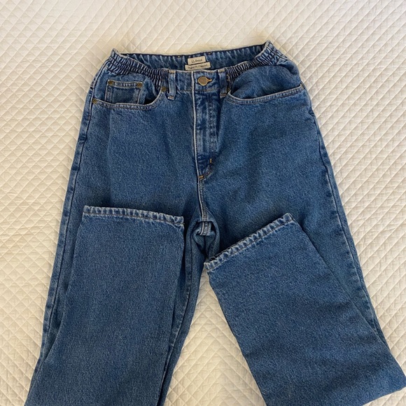 L.L. Bean Vintage blue Jeans Flannel High Waisted 10 - Picture 2 of 4